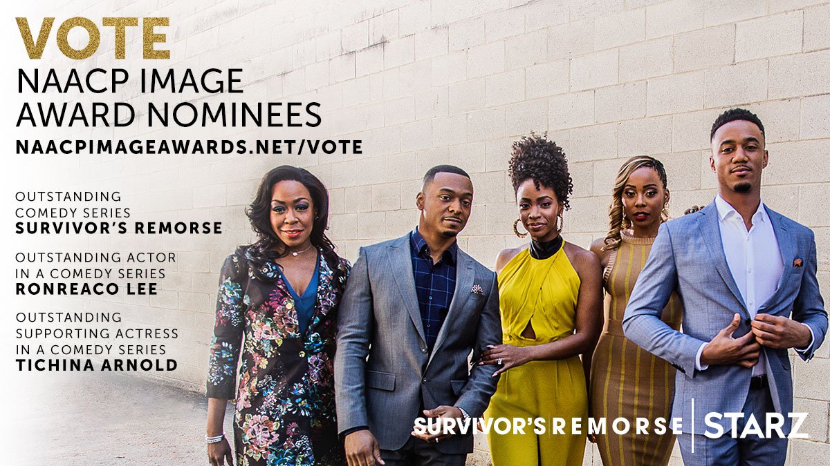 It's time! Make sure to get your <a href="/naacpimageaward/">NAACP Image Awards®</a> votes in by tomorrow! Thanks for the love #SurvivorsRemorse fam. #ImageAwards naacpimageawards.net/vote