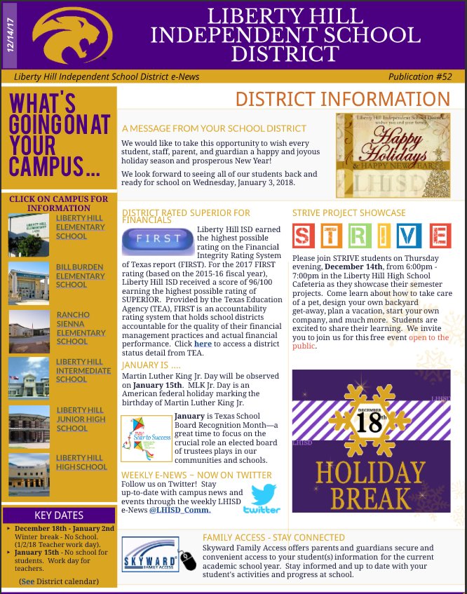 What's Going on at LHISD? Stay up-to-date with campus news and events with this week's #52 LHISD e-News pub.lucidpress.com/enews_52/