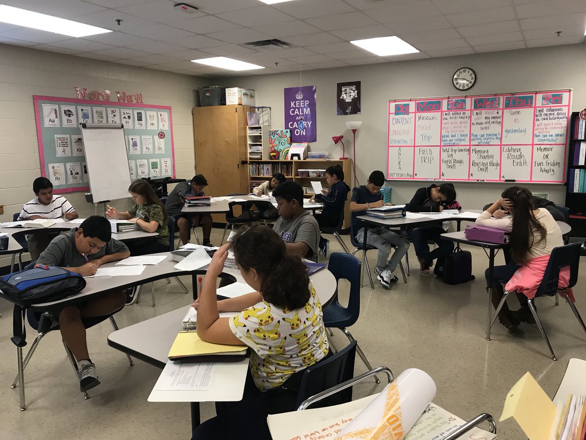 AVID_OGMS's tweet photo. Memoir writing has these students hooked! They ❤️ writing about their lives and I ❤️ learning about them! #7thGradeAVID #draft #edit #revise https://t.co/3fVmq64ale