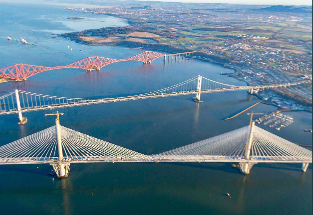 NewForthBridge's tweet photo. Three Forth bridges, built in three different centuries. Picture: @Av8Images https://t.co/ev1urhHclo