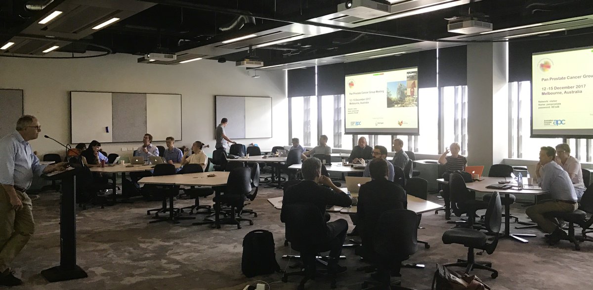 AustProstate's tweet photo. Pan Prostate Cancer Group Meets in Melbourne - discovery and analysis #Genomics #ProstateCancer #research #Collaboration @AustProstate @VicCompCancerCr @unimelb https://t.co/E28oroEwjZ