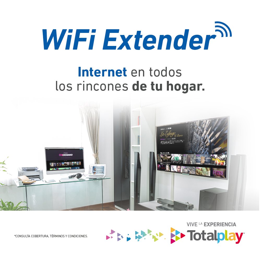 Encantador Escribir Salto Totalplay auf Twitter: „Con WiFi Extender no importa dónde esté tu modem, puedes navegar a la mejor velocidad desde cualquier rincón de tu hogar. ¡Vive la experiencia Total con el paquete de Encantador Escribir Salto Totalplay auf Twitter: „Con WiFi Extender no importa dónde esté tu modem, puedes navegar a la mejor velocidad desde cualquier rincón de tu hogar. ¡Vive la experiencia Total con el paquete de