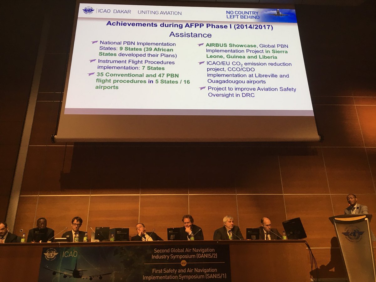 France_OACI's tweet photo. The African Flight Procedure program (AFPP) phase I was a major success for implantation of PBN in #africa thanks to close partnership between African States, @icao, #ASECNA and donors like🇫🇷 or @Airbus African States are now above 🌍 average in applying res. A37-11 #AirNavWeek https://t.co/bxutaWwuEy