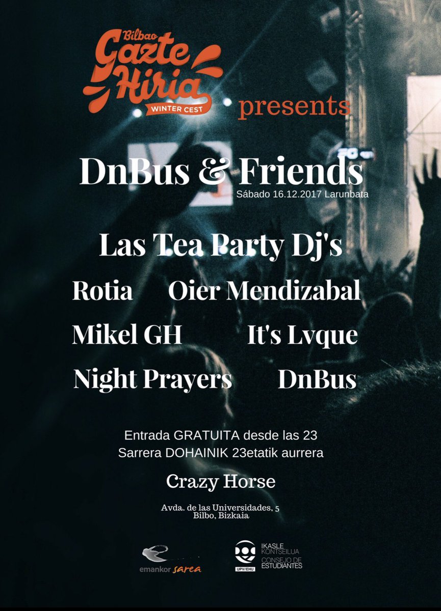 dnbusofficial's tweet photo. Hola, buenos días, este sábado tenéis la primera parada en el Crazy Horse. Aprovechad porque esta vuelta es GRATIS, nos vemos el sábado 🔥🔥

Gracias a estos artistazos por hacerlo posible 🙏❤️

#music #electronic #música #techno #neurofunk #dnb #drumandbass #dubstep #edm https://t.co/xoOzXA5iOC