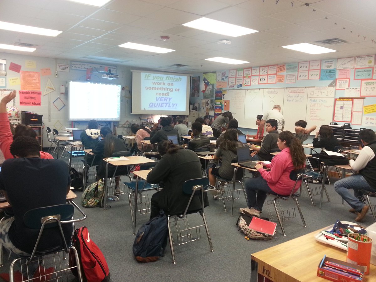 PalladinoP11's tweet photo. This is how the math department rolls: 28 kids after school for tutoring #gottapasstheclass #shhs #ateacherslife #notmyclass https://t.co/RFnct5AebK