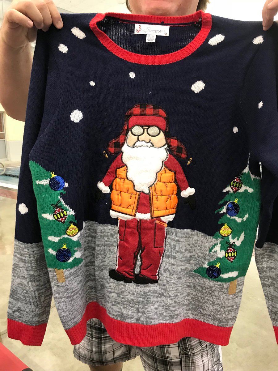 PaigeCrum7's tweet photo. This is the Haysville swim team official uniform for the evening.  #usd261derful, #christmasinthewater, @CampusColtsSwim https://t.co/mzi9tkULbZ