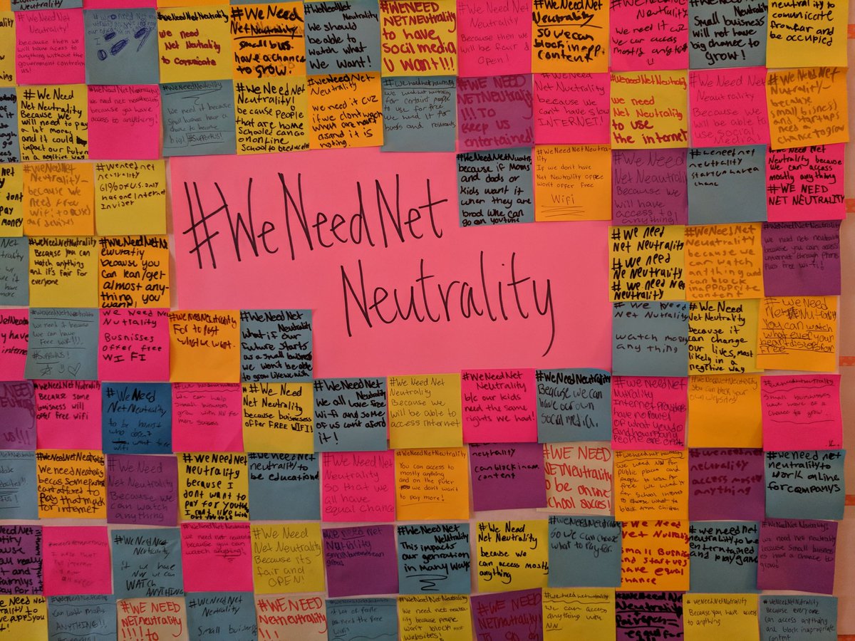 MooTreecher's tweet photo. We've spent two weeks learning pros and cons of #NetNuetrality and all of us were 💔 w/ #FCC decision. #iteachsixth #WeNeedNetNeutrality https://t.co/ChKF295Lw8