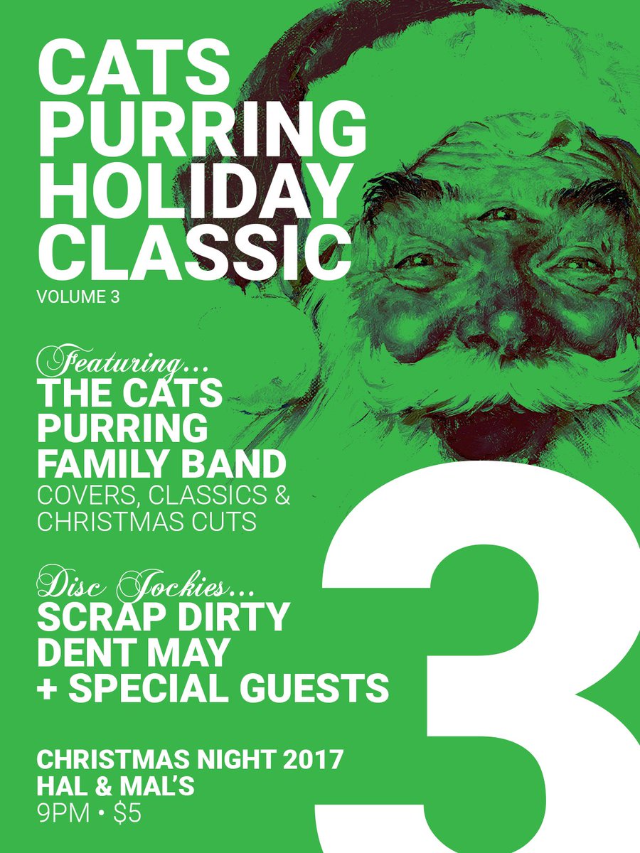 catspurring's tweet photo. Christmas night in Jackson, MS 🎄 introducing Cats Purring Family Band performing covers and holiday cuts 🎅🤶 with DJ @SCRAPDIRTY and DJ @dentmay 🎁 at Hal and Mal's 🎉 https://t.co/pp4NWHJ17G https://t.co/6nRaaqhEDF
