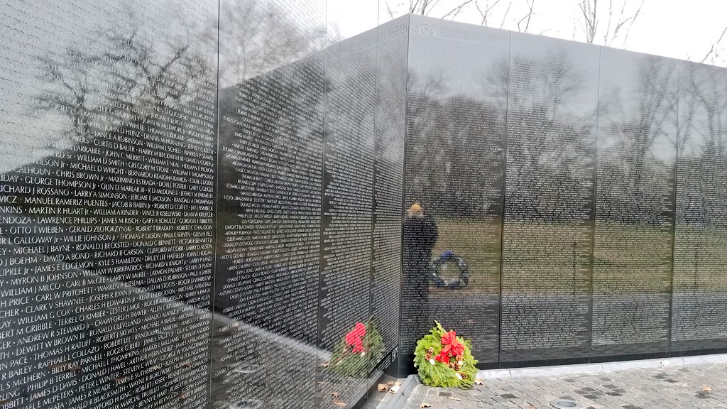 VVMF's tweet photo. Tomorrow: Dec. 15 @WreathsAcross will place wreaths at the Vietnam Veterans Memorial. https://t.co/6IKxzq5olT