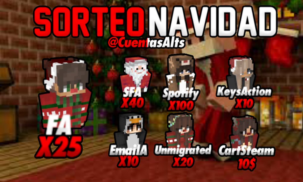 ProGamesTM's tweet photo. Vamos A Regalar Por Navidad:

25 Cuentas Full Acess
40 Semi Full Acess
100 Spotify Premiun
10 Key Acción
10 MC Email Acess
20 MC unmigrateds
Steam Gift Card 10$(USD)

Entre las Personas que Hagan Lo Siguiente:

Dar FAV❤
Dar RT🔁
Seguir: @CuentasAlts @222felipe_juan 

END: 25/12 https://t.co/7ebV090MSD