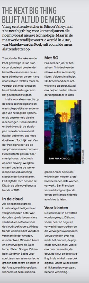 getproef's tweet photo. We were featured in Financieel Dagblad's "the world in 2018!" People are the future, always!!  You know us, we are forecasters, so we look at trends and how they are influenced by or influence human behavior in the next few years... #proef #trendforecasting https://t.co/2OgJvJ1NjY