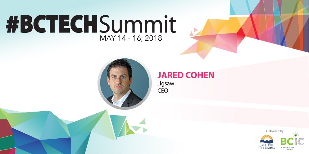 BuiltInKamloops's tweet image. Jared Cohen is the Founder of Google Ideas, CEO of @JigsawTeam, a New York Times bestselling author, and now, keynote speaker at the #BCTECH Summit! Jared is at the forefront of using technology to tackle some of the world’s toughest challenges. tix here: bit.ly/2ybHVFO