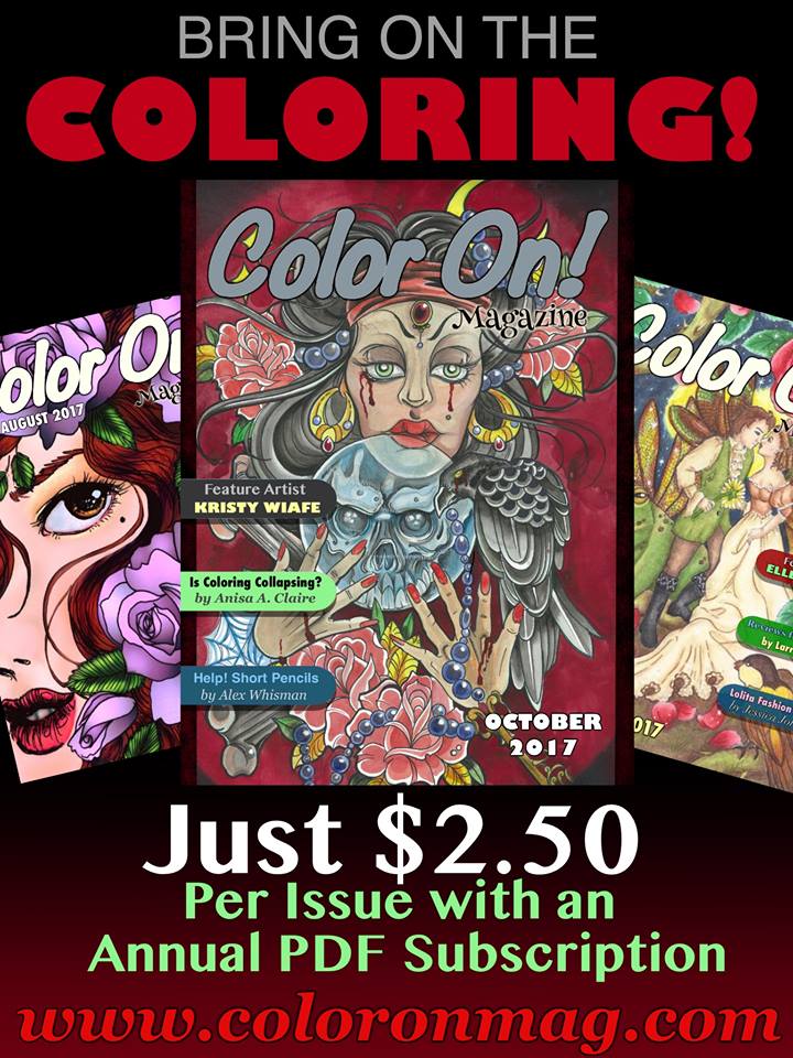 ColorOnMag's tweet photo. Did you know that if you order the annual DIGITAL subscription to Color On! Magazine each issue only costs $2.50? #AdultColoring https://t.co/QKT26vTviV