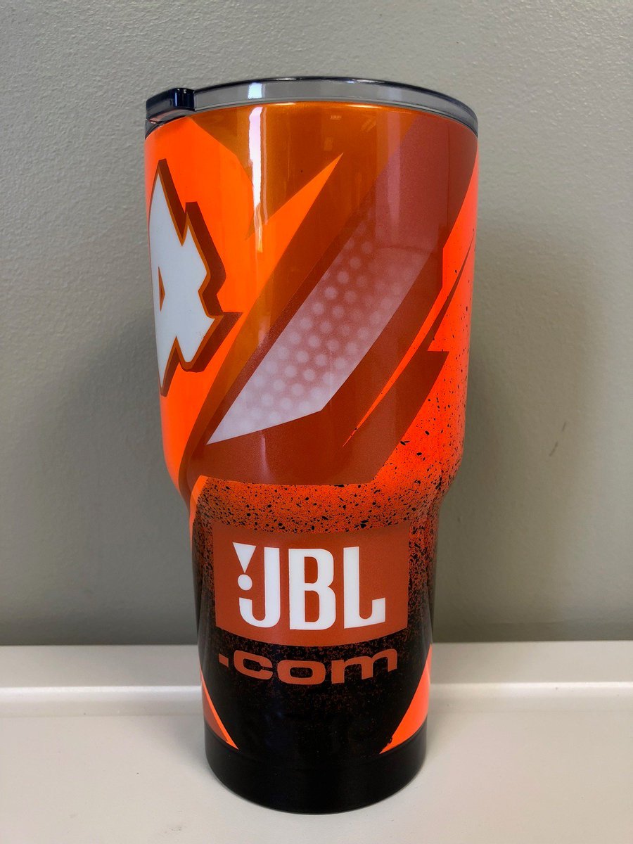CBellRacing's tweet image. Doing a giveaway on this custom @JBLaudio tumbler! Retweet this with #JBLxToyota and I will pick a random winner tomorrow at 5:00 PM ET.