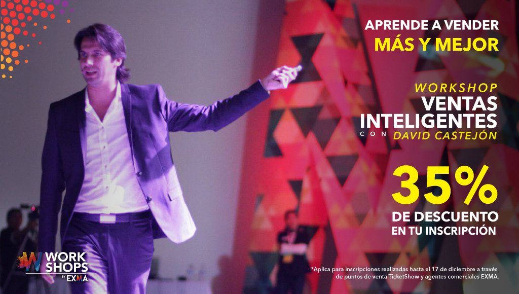 #VentasInteligentes es un taller práctico que te enseñará cómo vender más y generar mejores clientes, así como incrementar tus ingresos por recompra. Inscríbete hasta el 17 de diciembre y obtén el 35% de descuento.
Guayaquil: bit.ly/2C0H1gV
Quito: bit.ly/2z2je0T