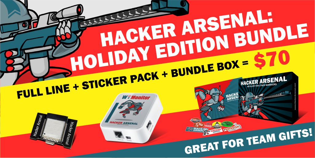 Pentester Academy On Twitter This Holiday Grab A Gift Your Friends Will Actually Use The Hacker Arsenal Holiday Edition Bundle For Just 70 Get Wimonitor Winx And A Sticker Pack All In