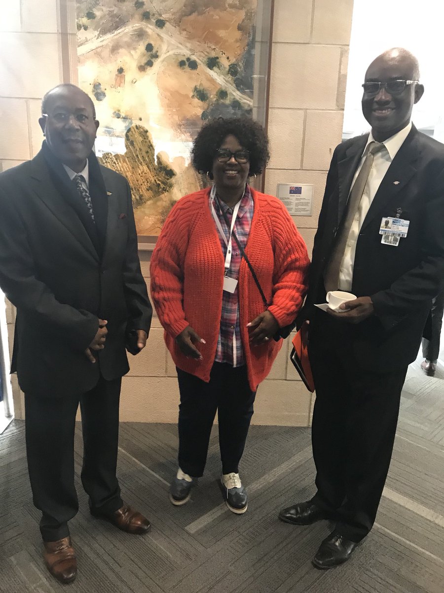 BDibate's tweet photo. Flanked by the ICAO AFI two Regional Directors at the #AirNavWeek & have just finalized the discussions on the #canso2018AFIA-CDM/CDM conference scheduled for Durban on 19-21 March. Come and see how to implement A-CDM in your environment https://t.co/VAsfNiKvRO
