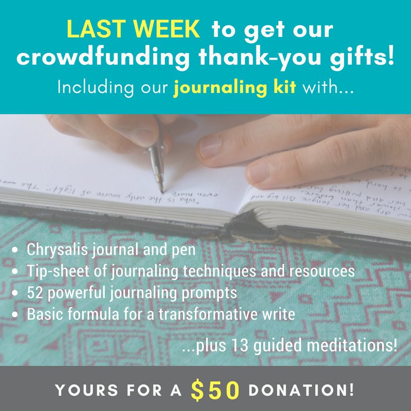 This is the LAST week to receive our special journaling thank you gift when you donate $50 to Chrysalis to help renovate (y)our new home! Interested? Learn more by clicking on our donation link below!

Donation Link:
generosity.com/education-fund…

#mindfulness #spiritual #donate