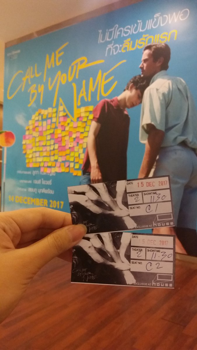 Quartertomidday's tweet photo. ข้ามาพร้อมทิชชู่ ❤ เดี๋ยวมารีวิว ฉายที่ HOUSE RCA ที่เดียวเด้อ #CallMeByYourName #CallMeByYourNameTH #movietwit https://t.co/gv861Km0eq