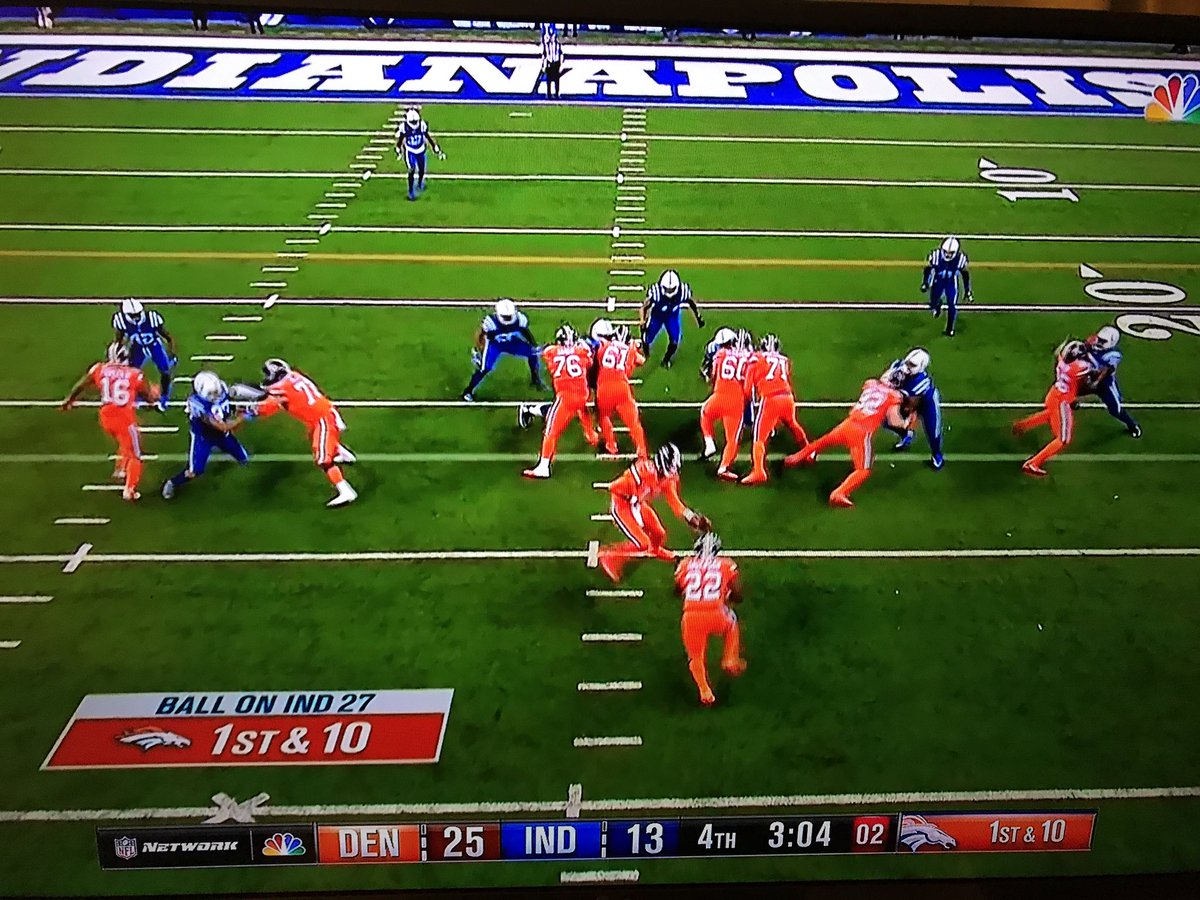 billcampbell4th's tweet photo. #DENvsIND is it me? Or is the camera angle NBC producers keep choosing the worst ever? Every once in awhile is fine... but every down???!!! https://t.co/zwivSEMWv5