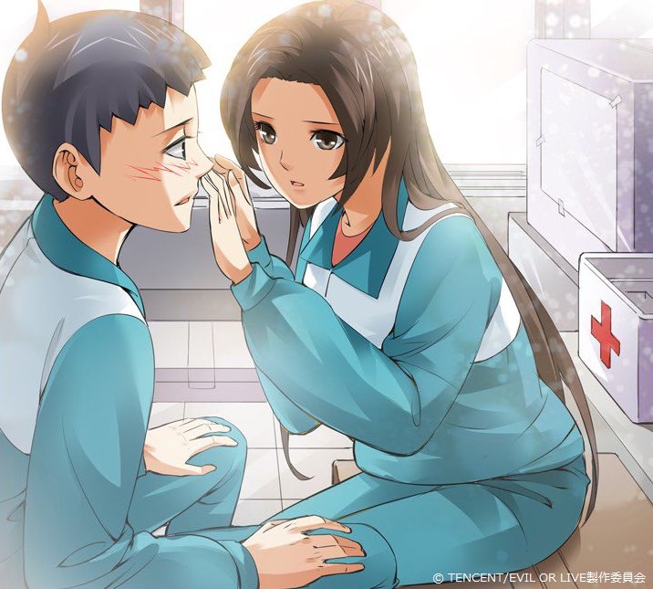 アニメ Evil Or Live 公式 V Twitter Eol原作 久しぶりに再会したヒビキとシオリ Evilorlive 理想禁区 ヒビキ シオリ 再会