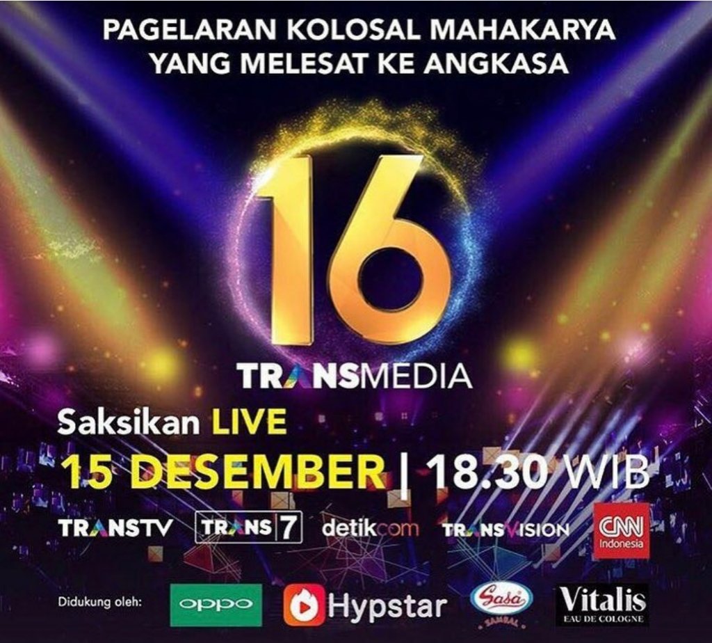 Coconino_ID's tweet photo. Jangan lupa ya hari ini pagelaran akbar HUT #TRANSMEDIA16 😊 dapat juga disaksikan melalui live streaming facebook @TRANS7 https://t.co/eMNxC4AIhL