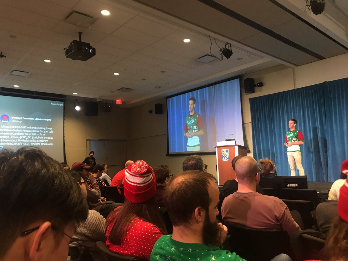 hellojulielane's tweet photo. @WeAreDesignX Holiday Editon is in full swing! First talk about design AI with @logojoyapp - whats in our future tool box? Curation vrs. creating? Interesting. https://t.co/AJjNpD3Rt4