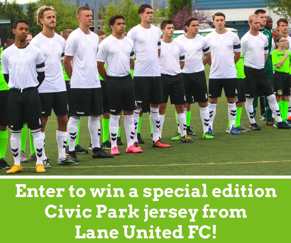 EugeneCivic's tweet photo. Donate to our #GivePlay campaign before midnight tonight for a chance to win a Civic Park-edition @LaneUnitedFC jersey! https://t.co/NQckLL9FC3 https://t.co/al7NstuxQ9