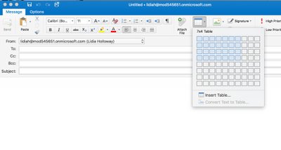 Office365_Tech's tweet photo. [Announcement] Outlook for Mac now supports creating tables! https://t.co/BLXVkM8Zeg https://t.co/Mn4JstSJet