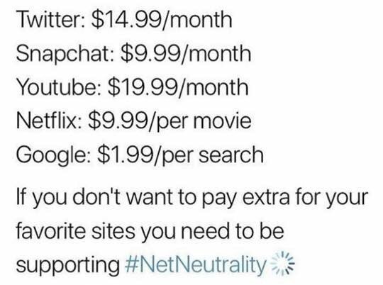 PsychicT1nyT1m's tweet photo. @UnboxTherapy This is bad for business because we the Consumers we search online for deals and order online. America is going backwards . youtube is the website most viewed by people all over the world, let's not forget the other websites below #StopNetNeutrality #NetNuetrality https://t.co/v6qccvTiQn