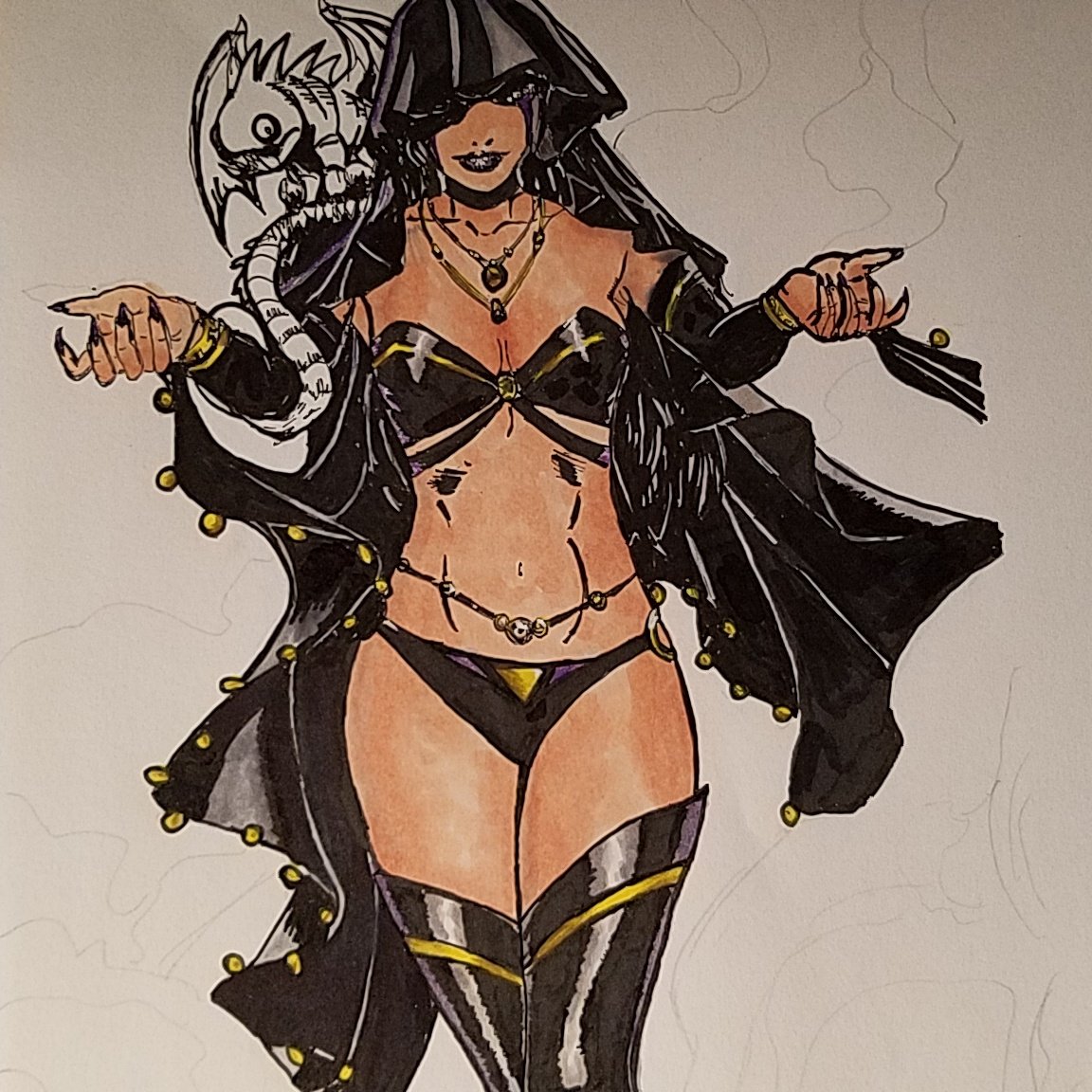 #shiklah (originally done by @Reilly_Brown in #Deadpool Gauntlet#3) #copic #inking #copicpractice