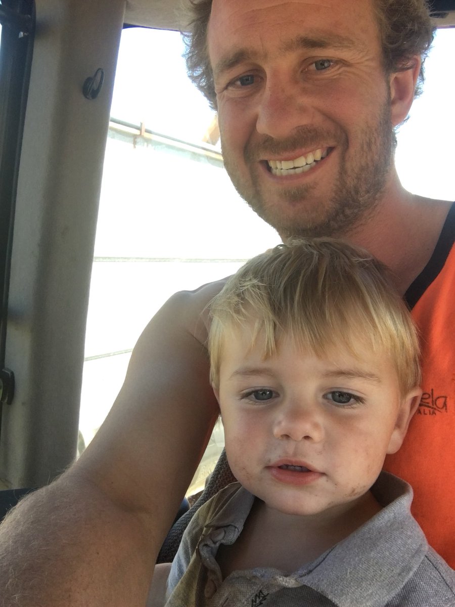 moroney_luke's tweet image. The young fellow come for a ride with me on the chaser. Got the changing of gears and turning on the auto steer sorted. Now to teach him the hydrolics and I’m set #noteven2 #farmboy #futurefarmer?