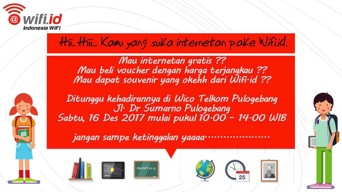 wifiid_jaktim's tweet photo. INTERNETAN GRATIS!!! @ Wifi Corner Telkom Klender &amp; Wifi Corner Telkom Pulogebang ! Sabtu 16 Desember mulai jam 10 ya~~~ https://t.co/waD1q0b7Tk