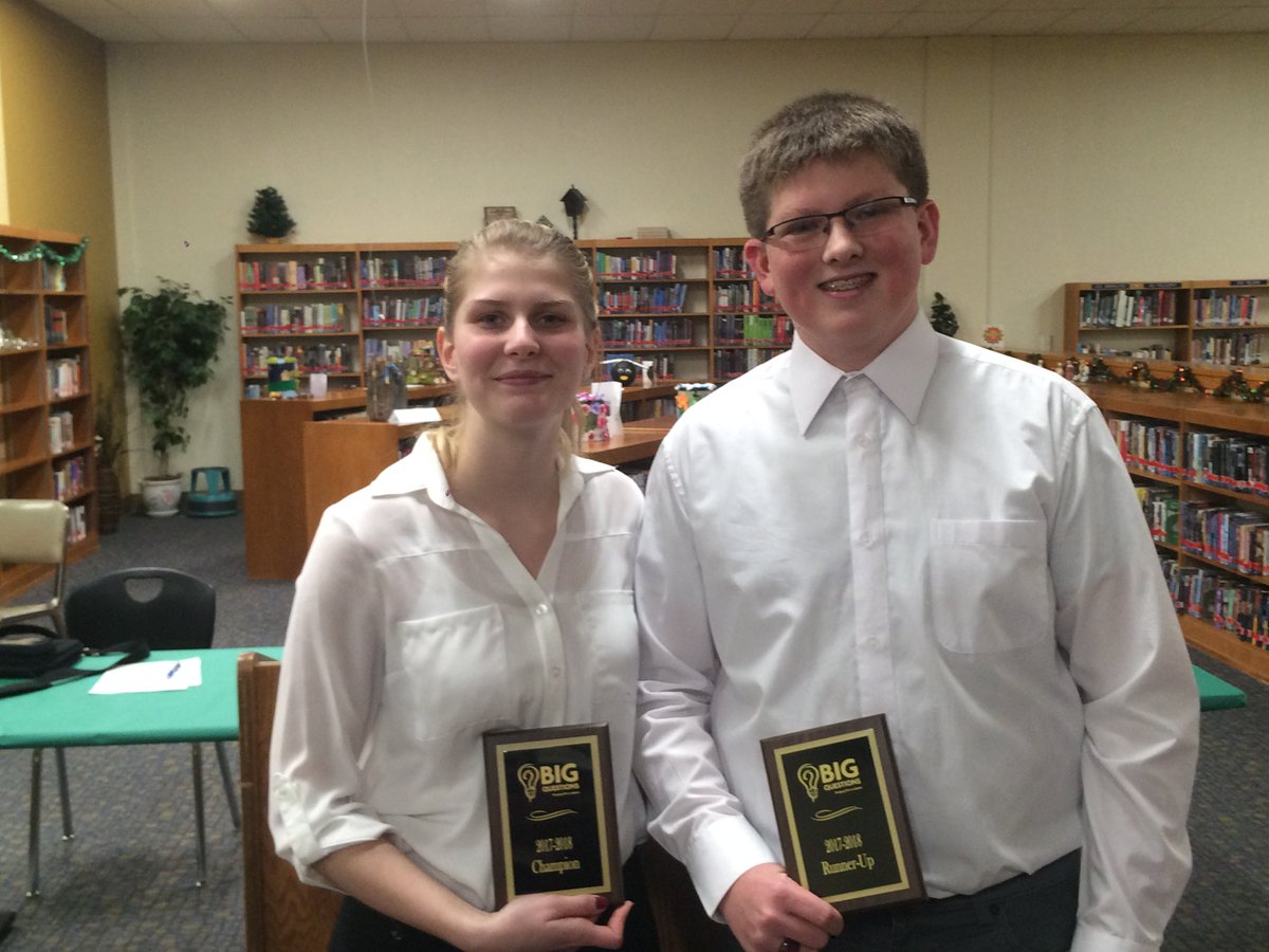 readingeagles's tweet photo. Congrats to Briana (Champion) &amp; Conner (Runner up) of our first @BigQDebate ! #forensics #debate #WordsMatter https://t.co/ue9BKXKusu