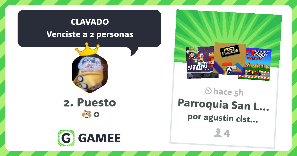 MatiasAguila16's tweet photo. I rock this #GameeBattle! Let’s see if you can take my crown: https://t.co/OVgKcwNRo5! @gameeapp https://t.co/89cOaidbCw