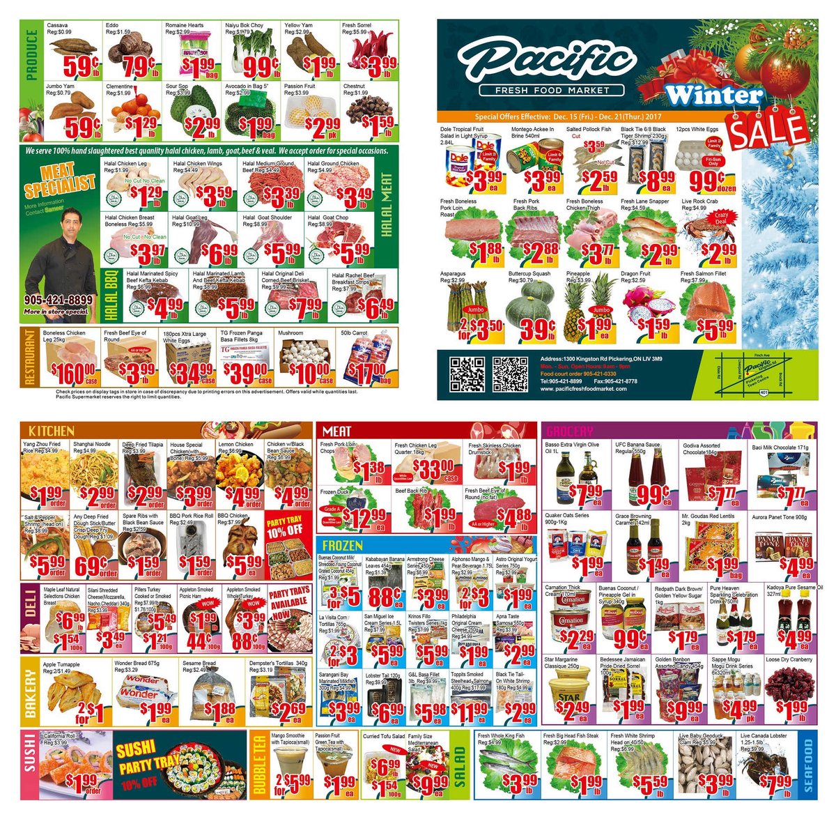 FreshPacific's tweet photo. Dec. 15 - Dec.21, 2017

Here are lots of incredible deals like Dole Tropical Fruit Salad in Light Syrup $3.99/ea, 12pcs White Eggs 99 cents/dozen and Live Rock Crab $2.99/lb only, win big and save big at Pacific Fresh Food Market!

Feel Fresh, Enjoy Fresh! https://t.co/ykg7H4Xiwv