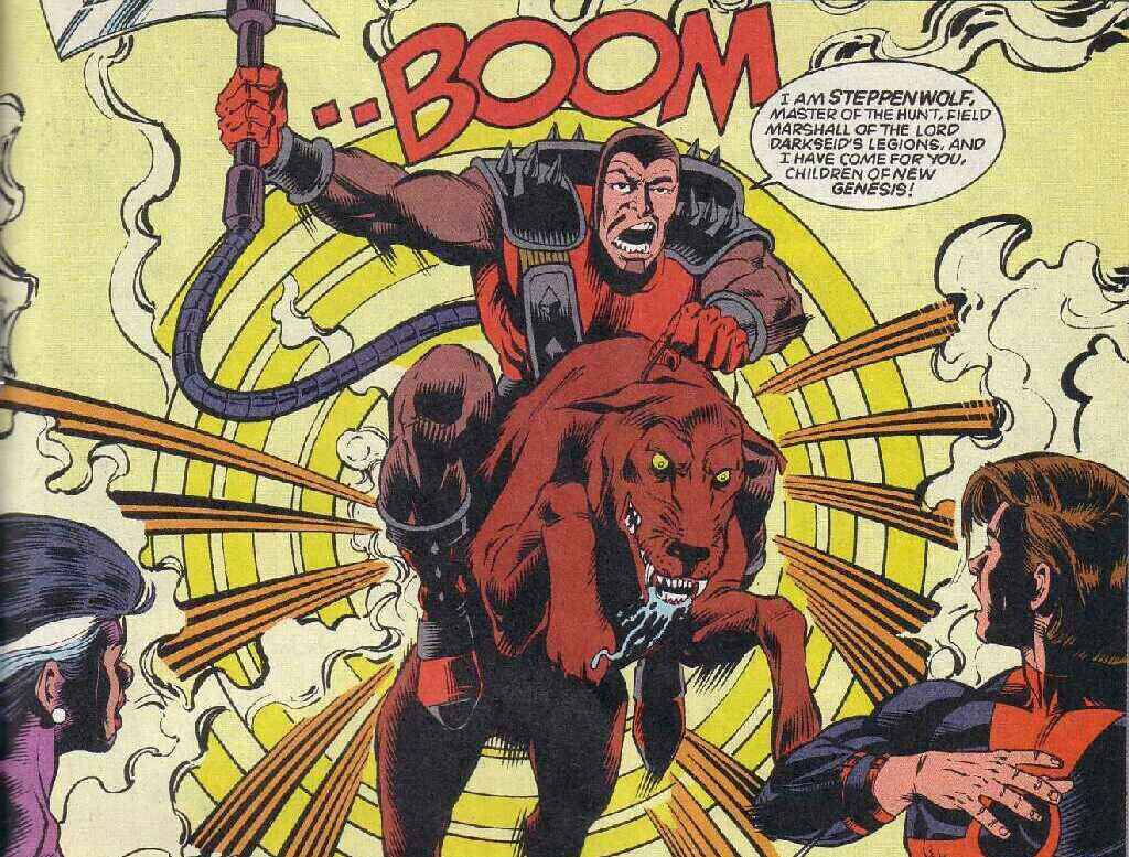 @SteppenwolfvsJL charges into battle on His trusty Hell Hound mount, Cold-Bringer, as the elite Dog Cavalry makes a lightning quick strike on the enemies of <a href="/Apokolips_Now/">Apokolips CΩmeth</a>. Having led The Unit for eons, @JLvsSteppenwolf, is one of the mightiest warriors in the entire Multiverse.