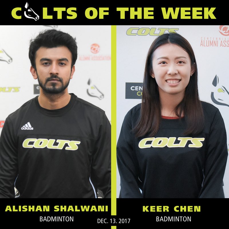 CentennialCOLTS's tweet photo. Presenting your #ColtsoftheWeek: Alishan Shalwani (BAD) & Keer Chen (BAD). Congratulations to both athletes π΄π #screamgreen #coltsbad https://t.co/VsQvDX8HnK