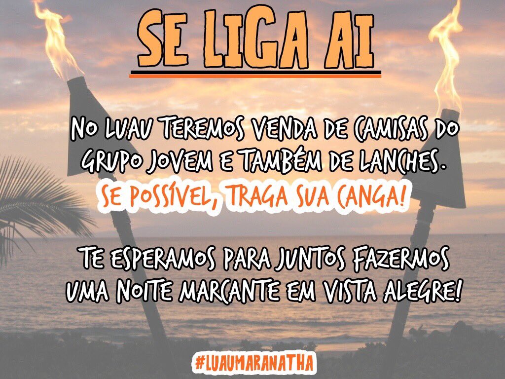 gj_ruah's tweet photo. NÃO SE ESQUEÇAM! Chegou o grande dia!  #HojeTemLuau https://t.co/m3wfN8Dld0