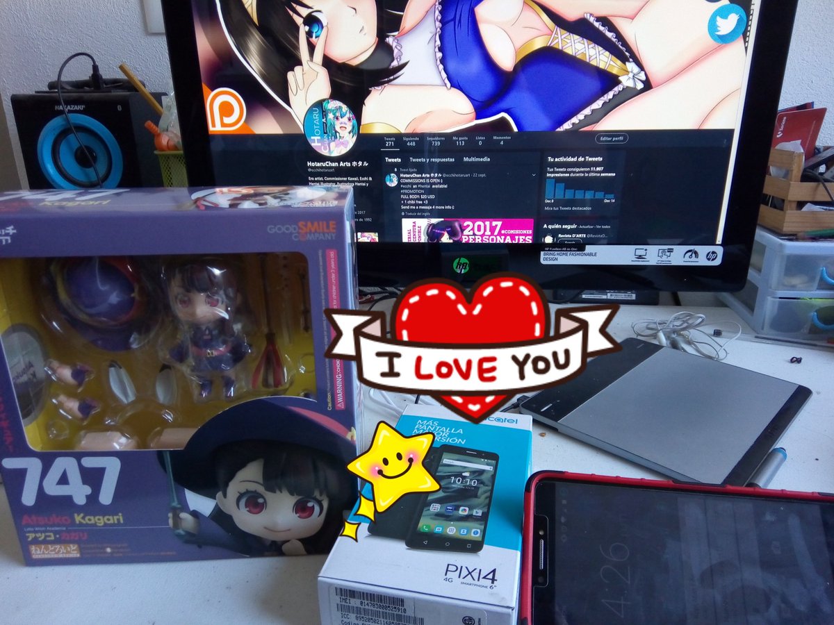hotaruchanart's tweet photo. Would you like to see the unboxing of the new #Nendoroid #AtsukoKagari ? give me your #rt and your hearts if you wish (: my #Christmas #gifts! #goodsmilecompany #alcatel #pixi4 #otaku #おたく楽しい #Anime #wacom #Kickstarter #Patreon https://t.co/ebu6x4HK9b