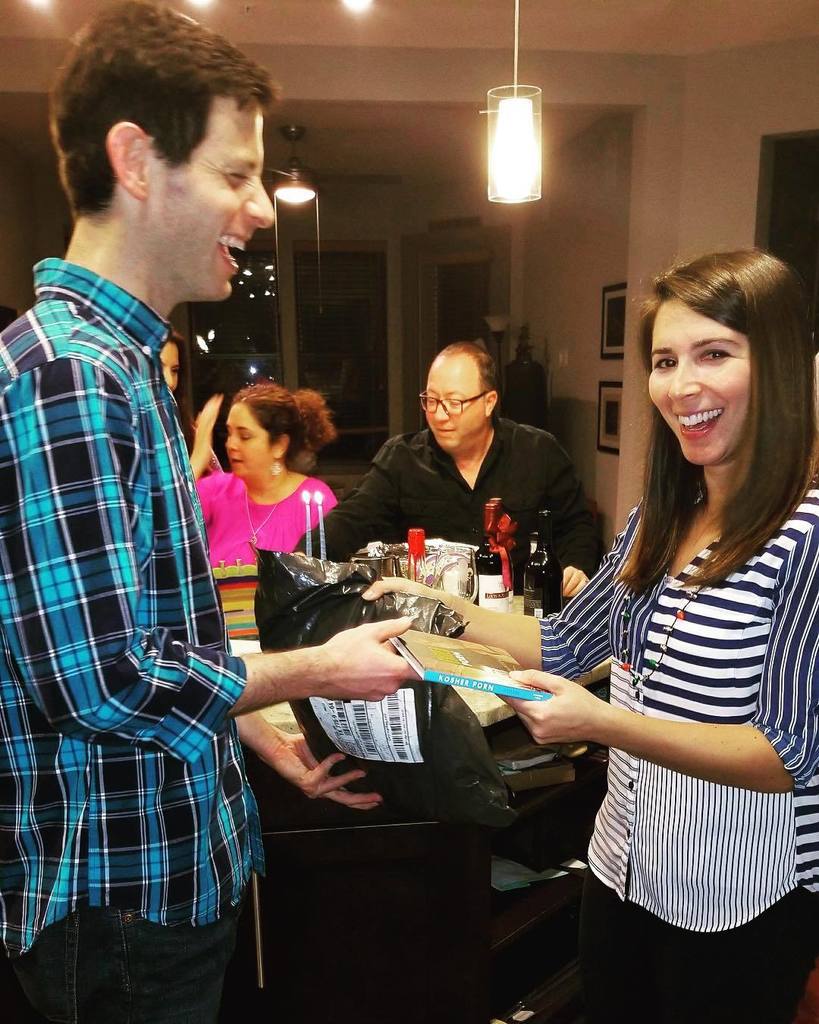drsills's tweet photo. That moment when your boyfriend gives you a book called “Kosher Porn” in front of everyone at your Hanukkah party. #happyhanukkah #kosher #notreallyporn #loveyababe https://t.co/1OhXYixuAi https://t.co/mfbYSa2xe0