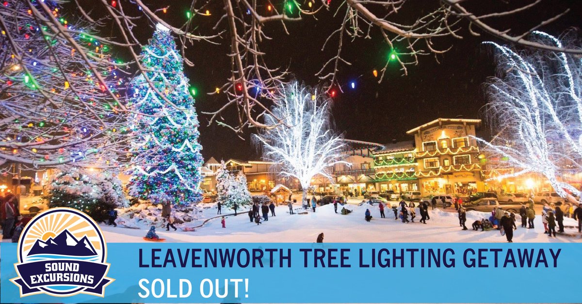 SoundExcursions's tweet photo. We're 100% sold out for the last weekend of the Leavenworth Tree Lighting Getaway! Thanks for an awesome December. We look forward to taking our guests over the mountains this weekend! #SoundExcursions #Leavenworth https://t.co/IPJgYIT8Ns