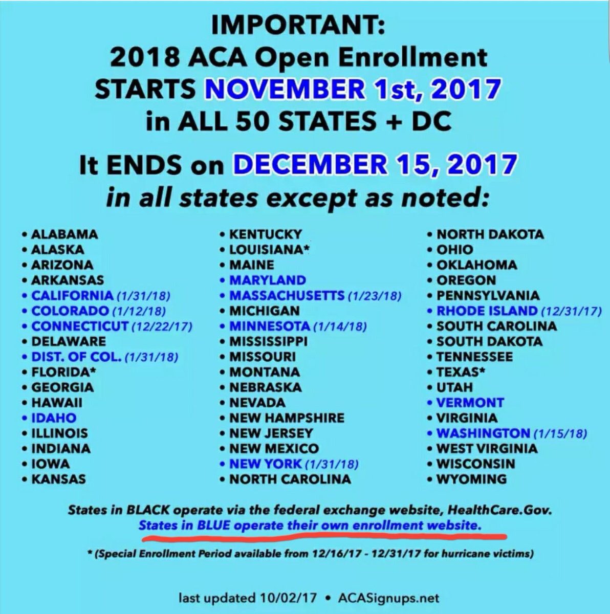 Bvweir's tweet photo. #ACA
#ACASignUp 
#ACAEnrollment 

Don't forget to enroll no later than tomorrow! 

The date WILL NOT be extended this year...remember this is the new rule of #TheTrumpAdministration

#LetsGetCovered https://t.co/v0kCqRfSpu