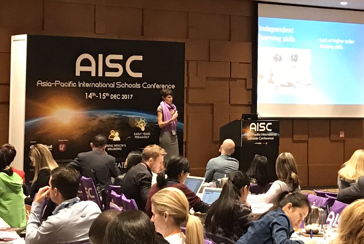 SBaileyHK's tweet photo. King's College, Madrid Deputy Head @NicolaLambros bemoans the reliance on wrote learning in International Schools #AISC17 @JacquesPx https://t.co/Kyee86RTBp