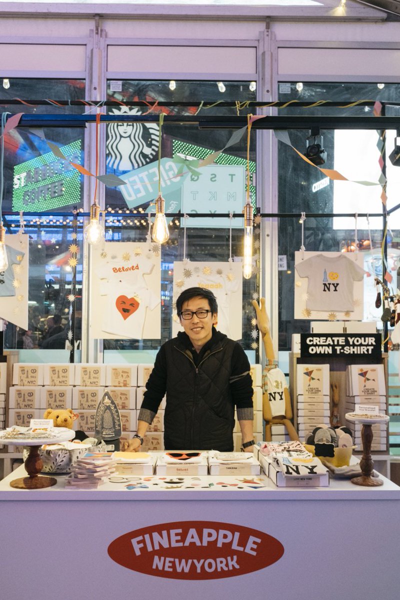TimesSquareNYC's tweet photo. Add some creativity to your holiday gifts this year with Fineapple in #TimesSquare's GIFTED market! This NYC startup lets kids take creative control over their clothes with fun t-shirt making kits. Learn more about GIFTED at https://t.co/kO6IxY9i3g. #12DaysofGIFTED https://t.co/eeaUiyPFdM