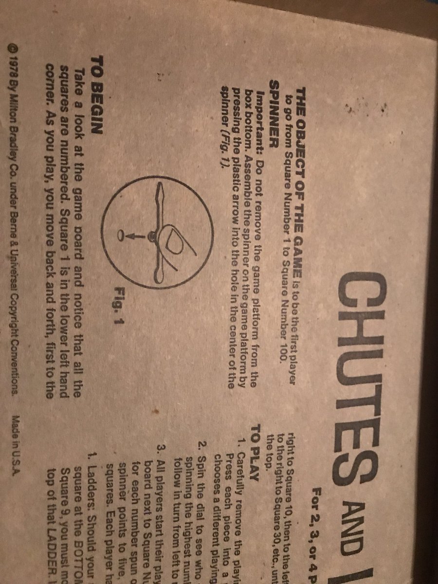 clathan18's tweet photo. @jimmyfallon One year, my grandmother forgot to get me a present, so she went down to the basement (her hoarder closet) Christmas morning and got me a brand new Chutes &amp; Ladders game...from 1978...and it was in 2015, and I’m 28!  We obviously got into the game that morning! #WorstGiftEver https://t.co/Jx8oQWz8pQ