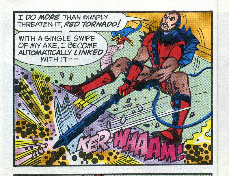 CableDeadpool_'s tweet photo. @SteppenwolfsAxe, known as the Electro Axe, transfers a massive amount of energy upon the target of it's strike. The Axe can split the crust of planets and flesh alike; A true @JackKirbyNewGod weapon wielded by one of the most powerful beings in, and outside of,the DC Multiverse. https://t.co/aNca0yFLkP