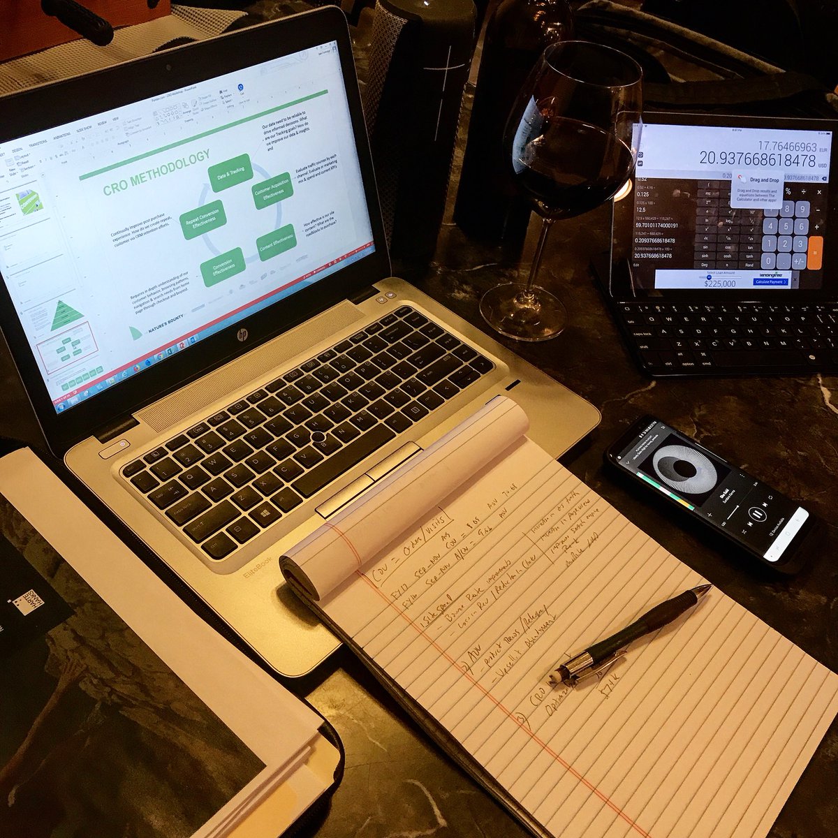 seanjpartridge's tweet photo. Listening to #spotify, enjoying a glass of 🍷 &amp; getting my #CRO preso ready for a workshop next week... https://t.co/aYK5DeuuBI