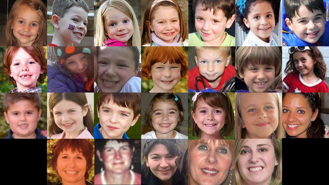 CNN's tweet photo. The 20 children and six adults killed five years ago at Sandy Hook Elementary School in Newtown, Connecticut will be remembered, always. Here's a glimpse of what was lost. https://t.co/m3xVR93u5J https://t.co/zVbr50YEUb