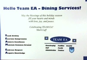 Dining_EA's tweet photo. Today we received a special treat from a dear colleague. Thank you, Mr. Luff! It means so much to us to be a part of Team EA! #KindessMatters https://t.co/7ENYBuLUpN